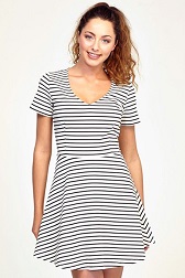 city stripe smock dress