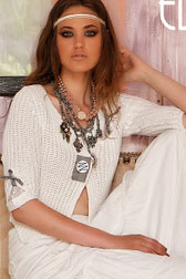 Cream Knit Crop short