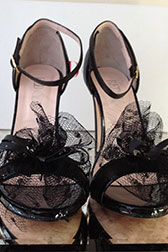Valentino Black Leather Ankle Strap Sandals