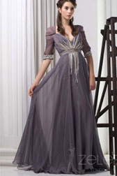 Zeleb Long Grey Dress