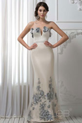 Long Net Cream Dress